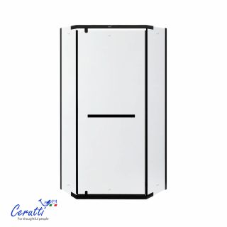 Душевой уголок Ceruttispa CHIKA ZP101BF 100x100 см профиль чёрный стекло матовое