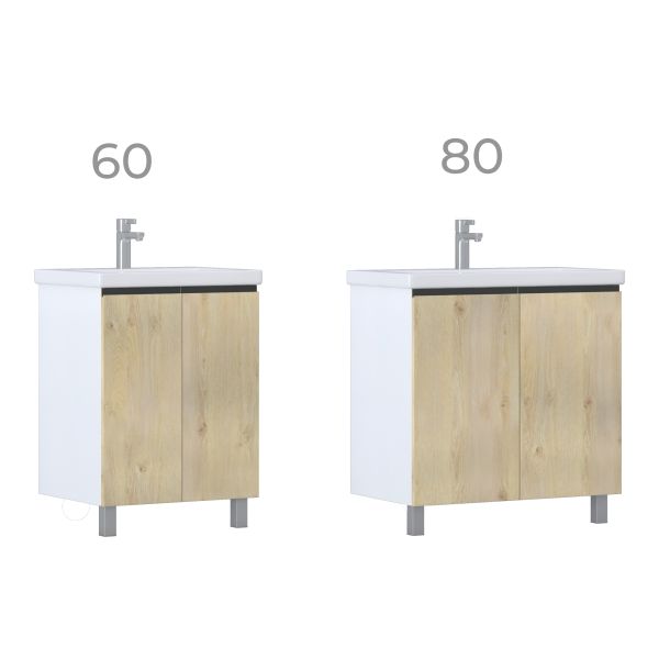 Тумба под раковину напольная Vigo Yuma 347 80 см поставляется в разобранном виде дуб давос