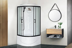 Душевая кабина Royal Bath RB90BK1-M-BL Practic 90x90см чёрный профиль/матовое стекло