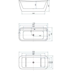 Акриловая ванна Allen Brau Infinity 2.21002.21/PWM 170x78 см