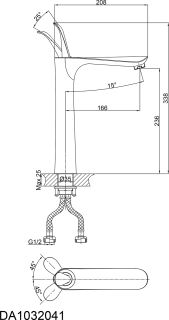 Смеситель для накладной раковины D&K Venice Baciano хром DA1032041