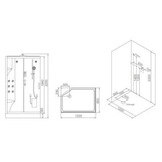 SSWW BU102A L Душевая кабина 1200X850X2200 SSWW BU102A L Душевая кабина 1200X850X2200