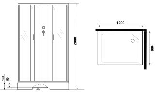 Душевая кабина Niagara NG-43295-14QBKG с гидромассажем 120x90см серебро/матовое