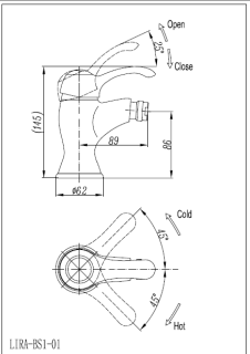 Смеситель для биде, хром Cezares LIRA-C-BS1-01