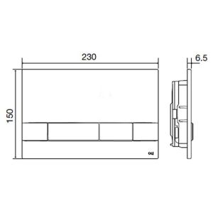 Клавиша смыва OLI NARROW 148301 хром глянцевый
