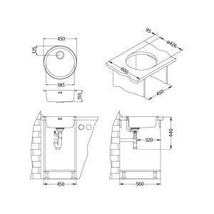 Кухонная мойка Alveus 1084838 Form 10 Lei-90 Fi 45x45