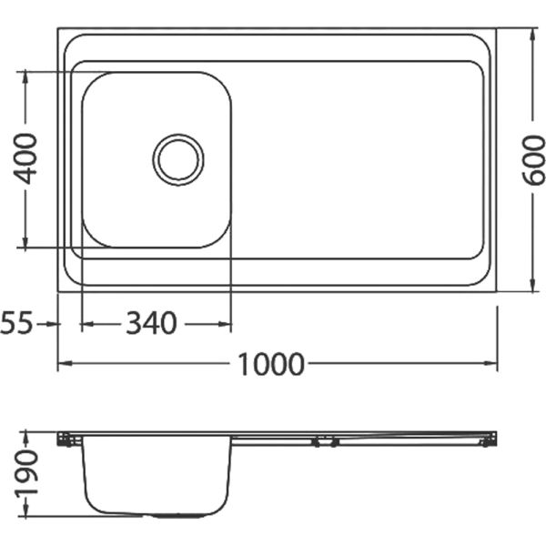 Кухонная мойка Alveus 1130471 Classic Pro 70 Sat-90 100x60