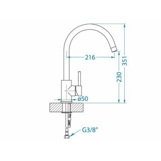 Смеситель для кухни Alveus Elza 1129027 бежевый Смеситель для кухни Alveus Elza 1129027 бежевый