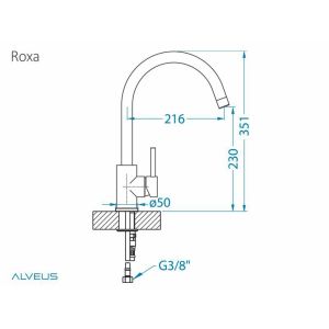 Смеситель для кухни Alveus Roxa 1129035 серый