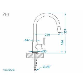 Смеситель для кухни Alveus Vela 1132183 хром Смеситель для кухни Alveus Vela 1132183 хром