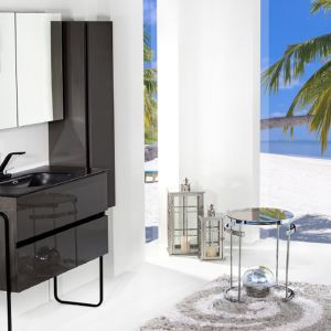 Пенал Armadi Art Vallessi 120см антрацит глянец 836-A glossy