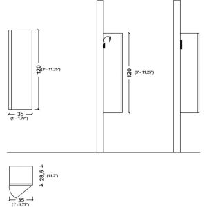 Пенал Armadi Art Vallessi 120см антрацит глянец 836-A glossy