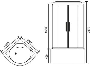Душевая кабина Royal Bath BK стекло белое/матовое 100x100см RB100BK6-WC-CH