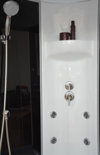 Душевая кабина Royal Bath BK стекло чёрное/прозрачное 100x100см RB100BK3-BT