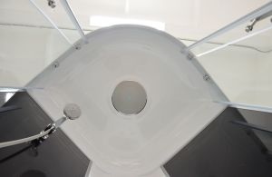 Душевая кабина Royal Bath BK стекло чёрное/прозрачное 100x100см RB100BK3-BT