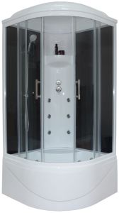 Душевая кабина Royal Bath BK стекло чёрное/прозрачное 100x100см RB100BK3-BT