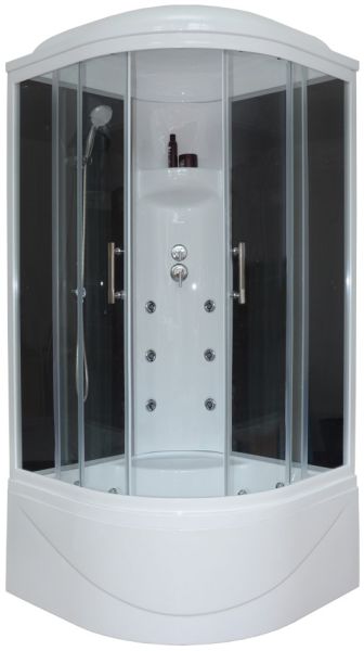 Душевая кабина Royal Bath BK стекло чёрное/прозрачное 100x100см RB100BK3-BT