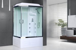 Душевая кабина Royal Bath BP правая стекло белое/прозрачное 100x80см RB8100BP3-WT-CH-R