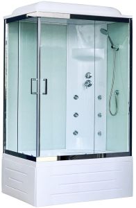 Душевая кабина Royal Bath BP правая стекло белое/прозрачное 100x80см RB8100BP3-WT-CH-R