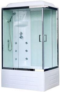 Душевая кабина Royal Bath BP левая стекло белое/прозрачное 100x80см RB8100BP3-WT-CH-L
