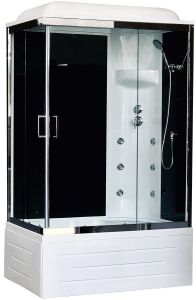 Душевая кабина Royal Bath BP правая стекло чёрное/прозрачное 100x80см RB8100BP3-BT-CH-R