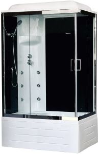 Душевая кабина Royal Bath BP левая стекло чёрное/прозрачное 100x80см RB8100BP3-BT-CH-L