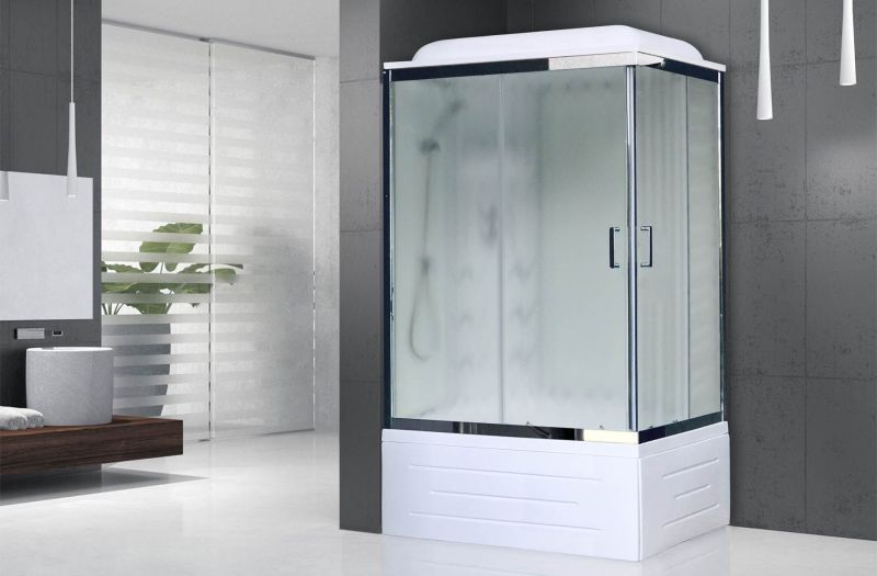 Душевая кабина Royal Bath BP левая стекло белое/матовое 100x80см RB8100BP3-WC-CH-L