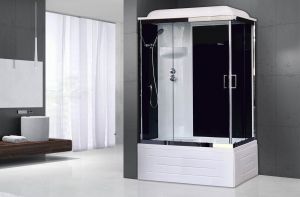 Душевая кабина Royal Bath BP левая стекло чёрное/прозрачное 100x80см RB8100BP6-BT-CH-L