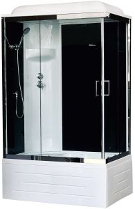 Душевая кабина Royal Bath BP левая стекло чёрное/прозрачное 100x80см RB8100BP6-BT-CH-L