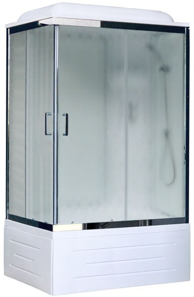 Душевая кабина Royal Bath BP правая стекло белое/матовое 100x80см RB8100BP6-WC-CH-R