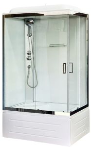 Душевая кабина Royal Bath BP левая стекло белое/прозрачное 100x80см RB8100BP5-WT-CH-L