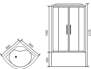 Душевая кабина Royal Bath NRW стекло прозрачное 90x90см RB90NRW-T