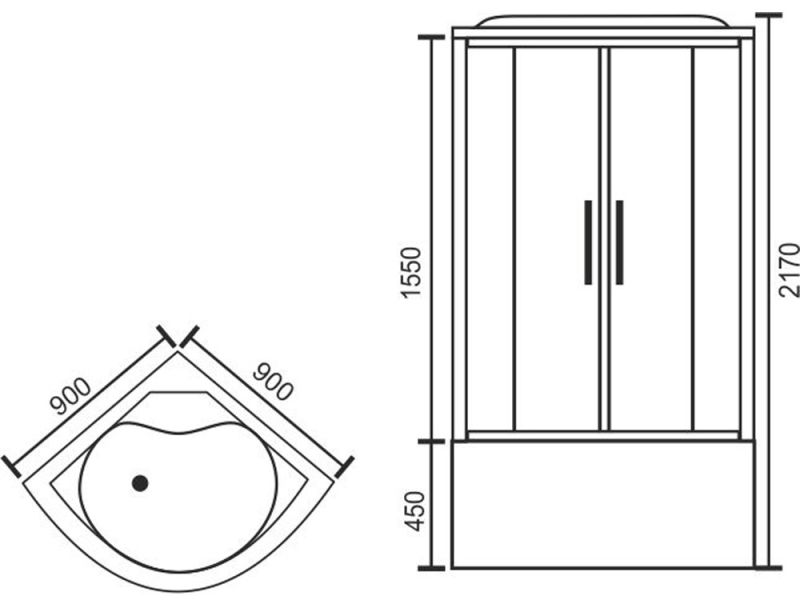 Душевая кабина Royal Bath NRW стекло прозрачное 90x90см RB90NRW-T-CH-P