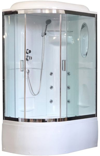 Душевая кабина Royal Bath BK правая стекло прозрачное 120x80см RB8120BK2-T-CH-R-EL