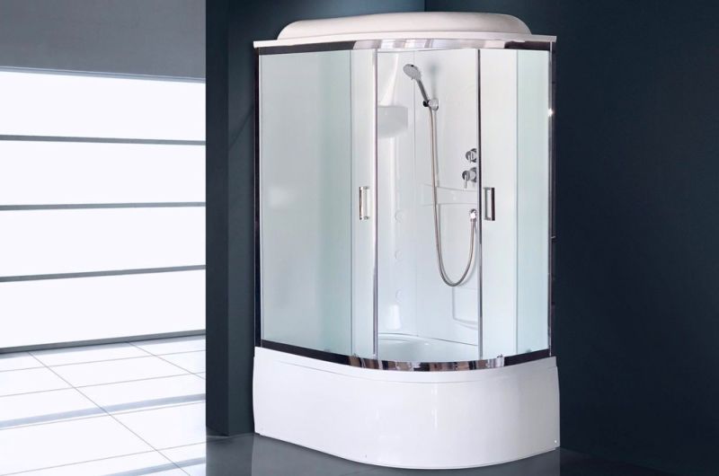 Душевая кабина Royal Bath BK левая стекло матовое 120x80см RB8120BK1-M-CH-L-EL