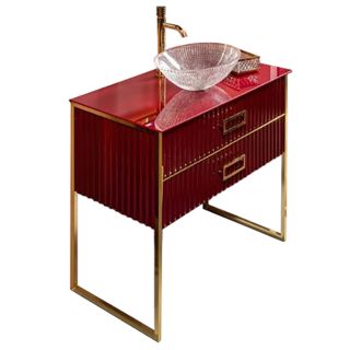Тумба под раковину Armadi Art Monaco 100см бордо/золото 867-100-RG Тумба под раковину Armadi Art Monaco 100см бордо/золото 867-100-RG
