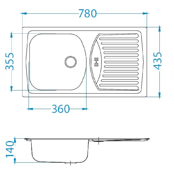 Кухонная мойка Alveus 1138029 Basic 150 Lei-90 New 78x43.5