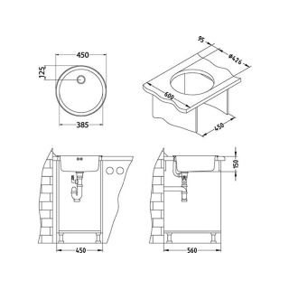 Кухонная мойка Alveus 1009130 Form 10 Lei-60 FI 45x45