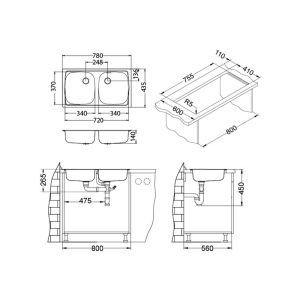 Кухонная мойка Alveus 1039145 Basic 160 Lei-60 78x43.5 Lux