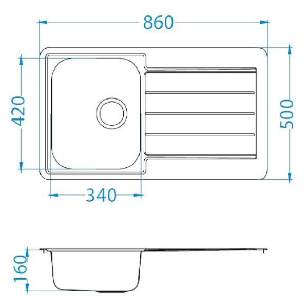 Кухонная мойка Alveus 1065579 Line 20 Lei-90 86x50
