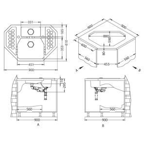 Кухонная мойка Alveus 1108258 Sensual 60 Granital+ Steel-G04M 90x61