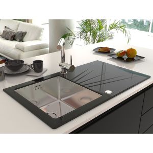 Кухонная мойка Alveus 1123799 Karat Up 10 черная 86x50 правая