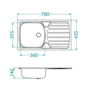 Кухонная мойка Alveus 1136534 Basic 170 Nat-60 78x43.5