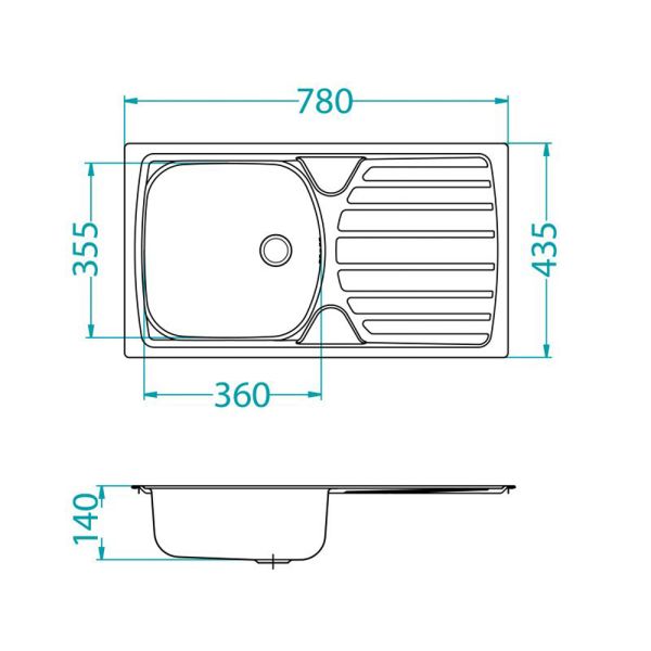 Кухонная мойка Alveus 1136534 Basic 170 Nat-60 78x43.5