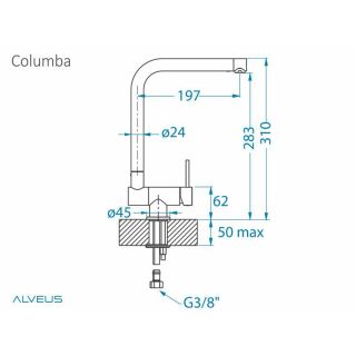 Смеситель для кухни Alveus Columba 1132181 хром Смеситель для кухни Alveus Columba 1132181 хром