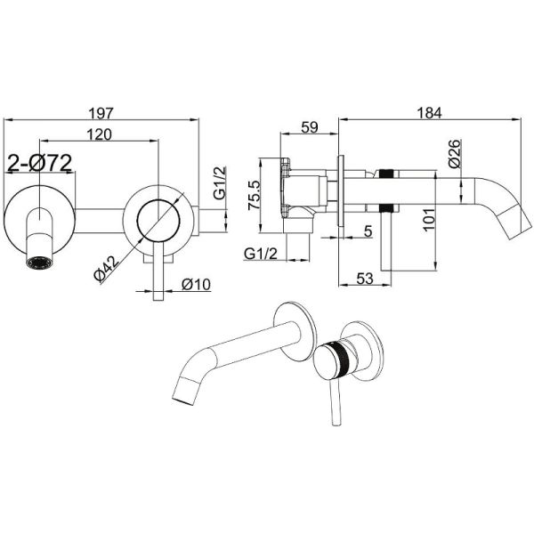 Смеситель для раковины Allen Brau Priority 5.31030-BN никель