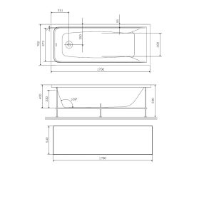 Фронтальная панель для ванны Am.Pm Gem S W93A-170-070B-P 170x70см чёрный матовый