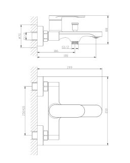 Смеситель Orange Vesper M10-100b для ванны и душа Смеситель Orange Vesper M10-100b для ванны и душа