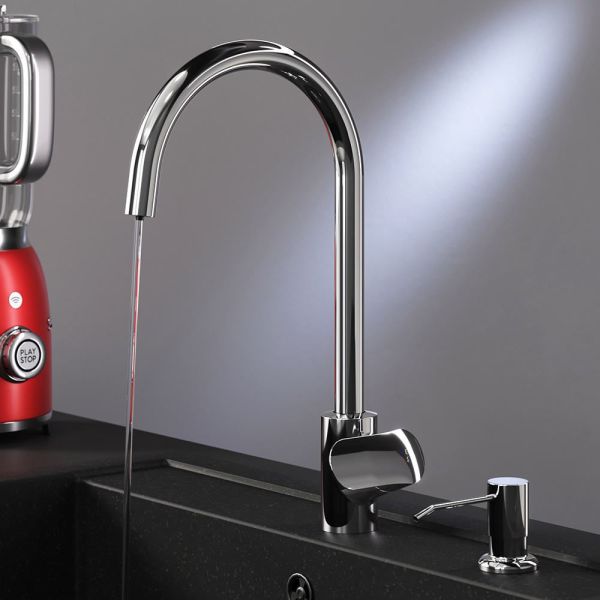 Сенсорный смеситель для кухни Am.Pm Like F8007T00 с каналом для питьевой воды и диспенсером для жидкого мыла