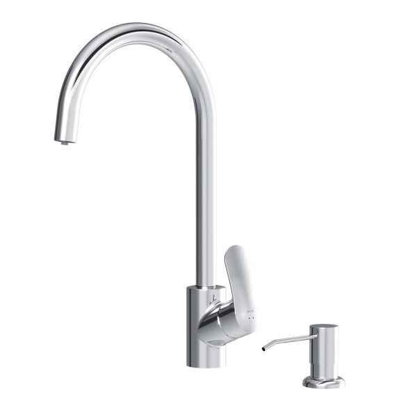 Сенсорный смеситель для кухни Am.Pm Like F8007T00 с каналом для питьевой воды и диспенсером для жидкого мыла
